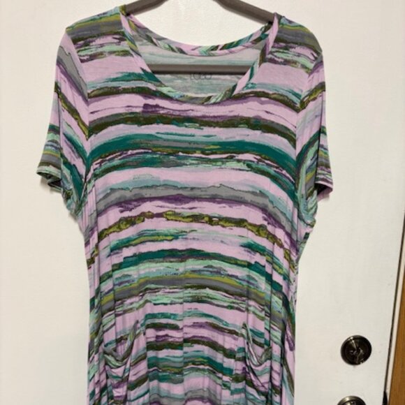 LOGO by Lori Goldstein Tunic Top Multi-Color Asymentrial Tunic. Sz. XL - Picture 2 of 4